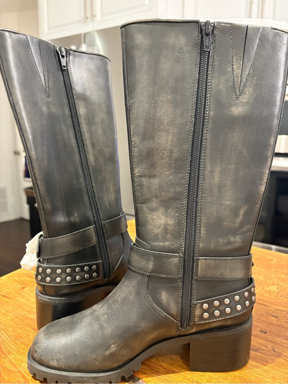 Lisa Vicky Classic Black Leather Mid-Calf Women's Riding Boots - Picture 7 of 7